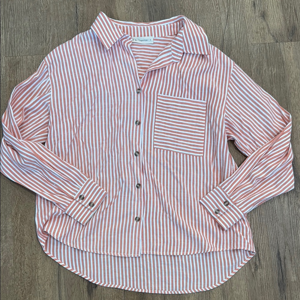 By Together Striped Button-Up Shirt - image 1